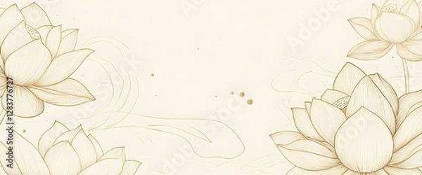 Fototapeta abstract floral background with lotus flowers