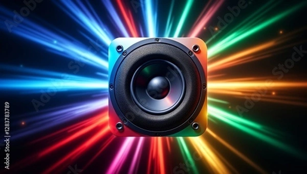 Fototapeta Vibrant speaker explosion