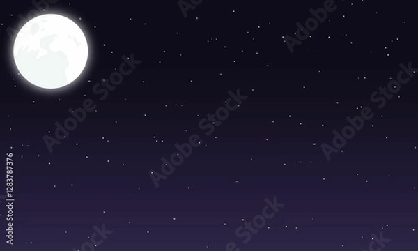 Obraz radiant full moon night sky