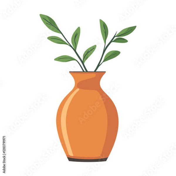 Fototapeta Vector of vase isolated on a white background, Flat style cartoon vector illustration, Flowers in vases, arrangements decorations for home, office.