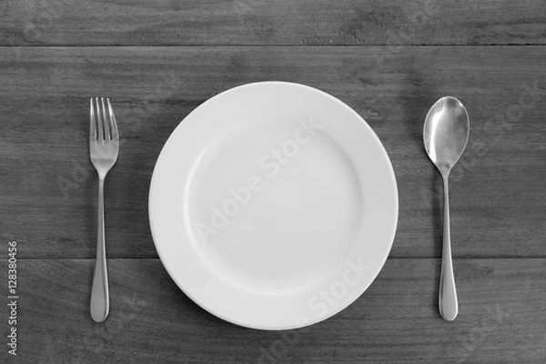 Obraz plate spoon fork