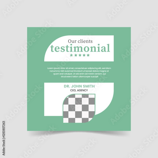 Obraz Client feedback testimonial social media post. Social media banner template.
