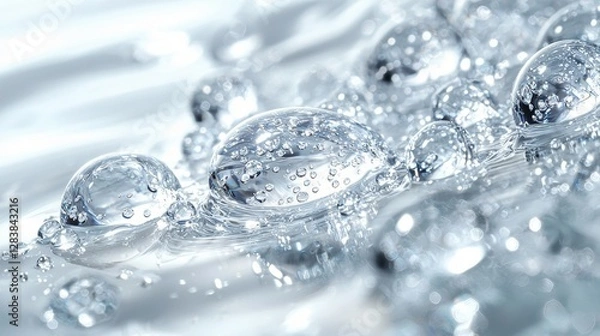 Fototapeta Captivating water droplets on a smooth surface close-up photography nature's beauty minimalistic environment macro viewpoint crystal clarity concept