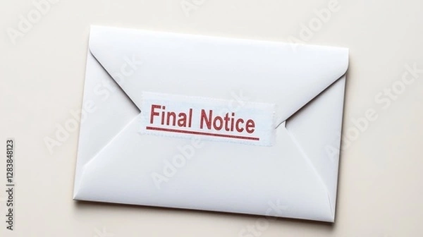 Fototapeta White Envelope with Red Final Notice Label