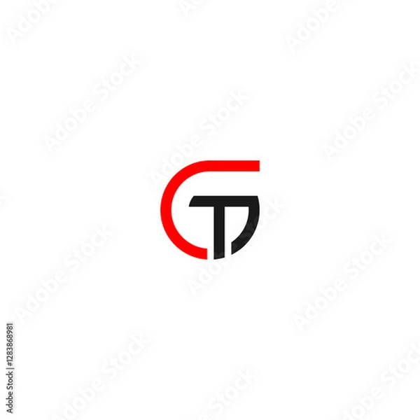 Fototapeta simple and modern letter GT logo design template elements