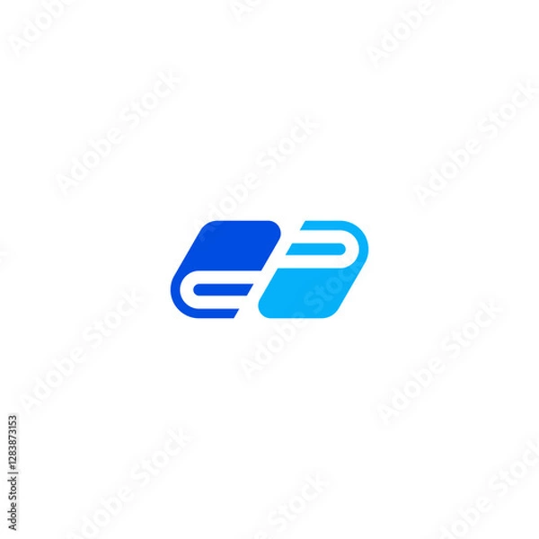 Fototapeta simple and modern letter d and p book logo design template elements