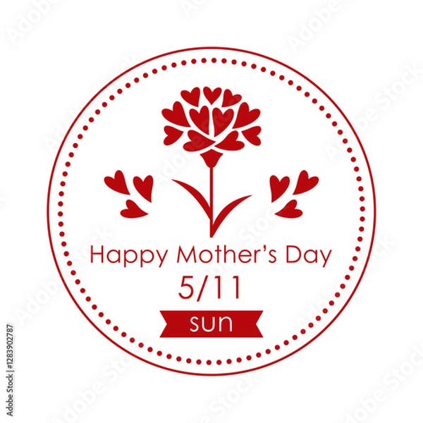 Obraz Mother's Day Heart Carnation Logo