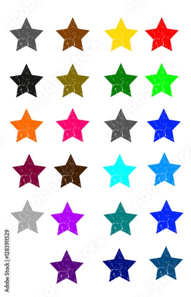 Obraz rusted png stars isolated on white transparent background  