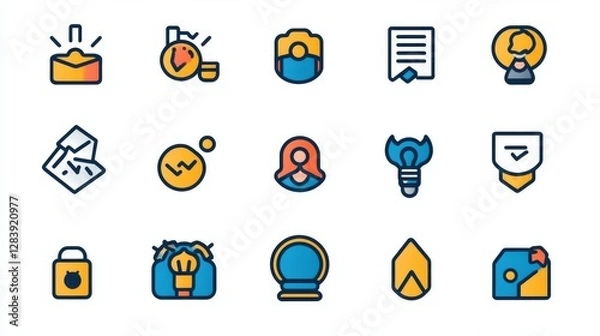 Fototapeta Understand your customers' needs and interests through audience analysis. Use these customizable icons to illustrate key concepts related to audience assessment and e-business 