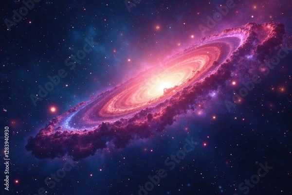 Obraz A nebula in space with sparkling starlight and colors, galaxy, stellar landscape, universe
