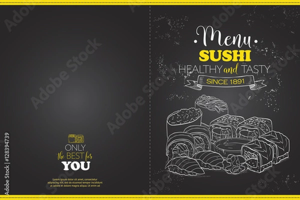 Obraz Color horisontal sushi menu