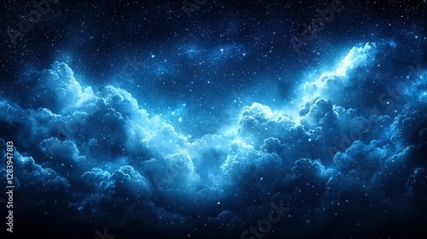 Fototapeta Expansive night sky filled with dazzling stars creating a stunning celestial view of wonder