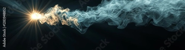 Fototapeta The hud is represented by a light spot within a holographic circle on a transparent background