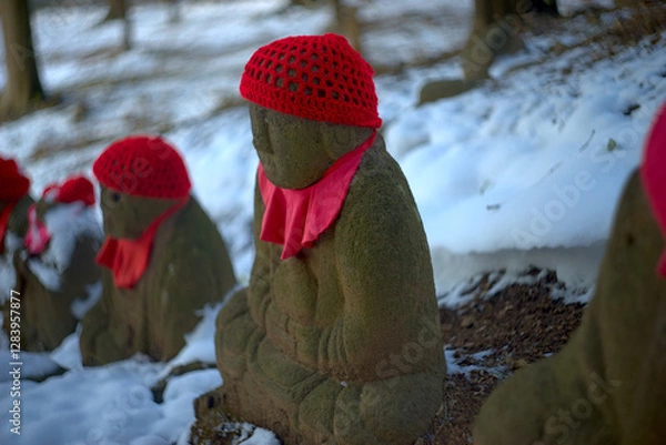 Fototapeta 冬の地蔵