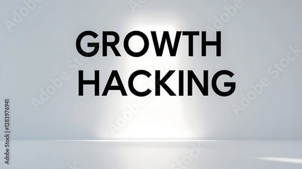 Fototapeta bold text displays the term growth hacking against a minimalistic background.