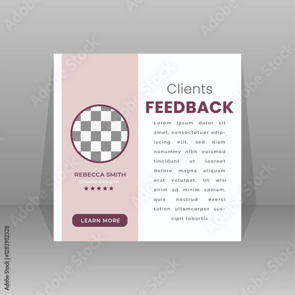 Obraz Client feedback testimonial social media post. Social media banner template.