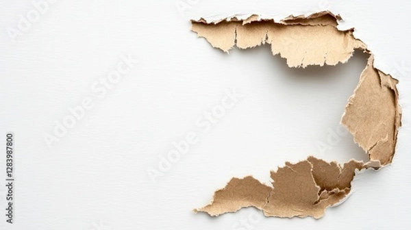 Obraz Torn Paper Edge with White Background for Creative Design Projects