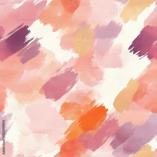 Obraz Seamless Light Flowing Brush Strokes Pattern in Soft Warm Tones