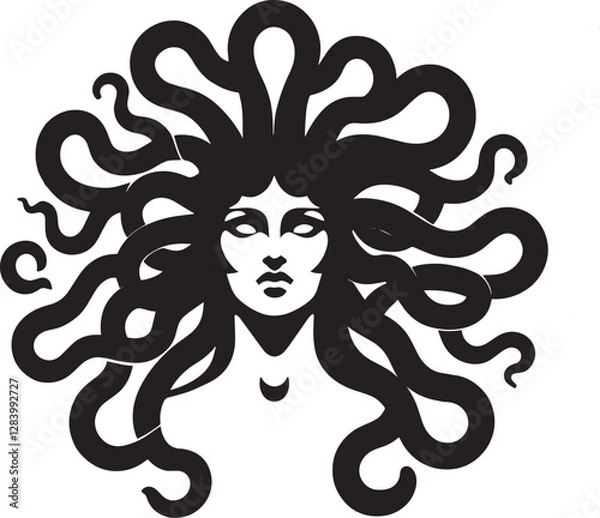 Obraz Sketch of graffiti or tattoo Head of Medusa Gorgon, a character from ancient Greek legends