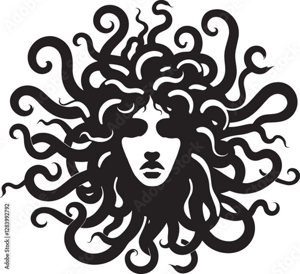 Obraz Sketch of graffiti or tattoo Head of Medusa Gorgon, a character from ancient Greek legends