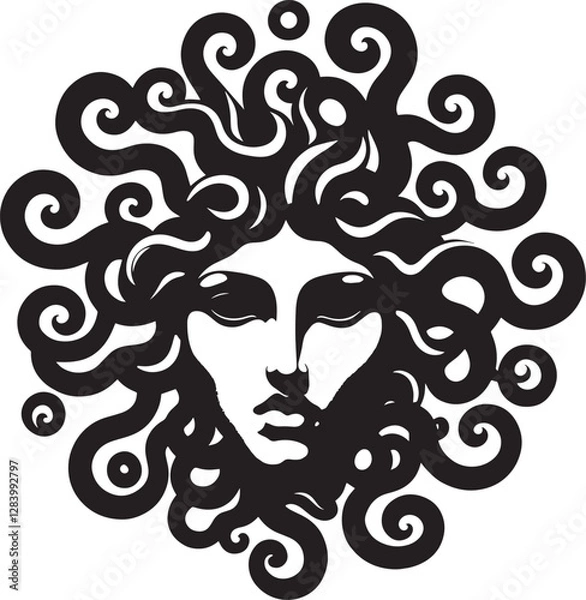 Obraz Sketch of graffiti or tattoo Head of Medusa Gorgon, a character from ancient Greek legends