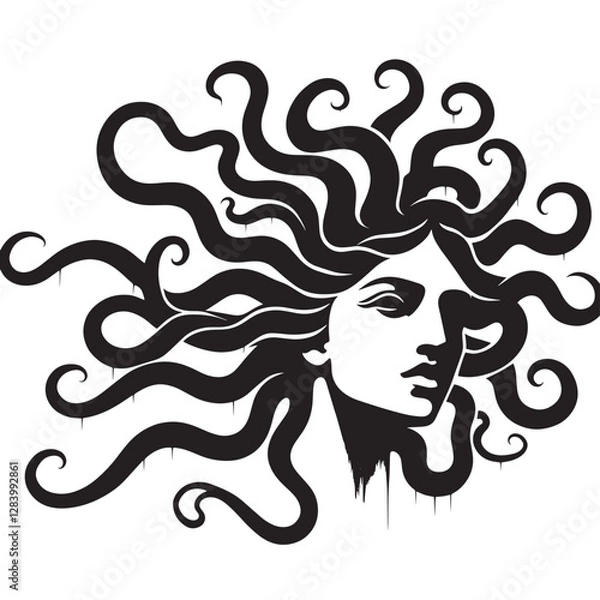 Obraz Sketch of graffiti or tattoo Head of Medusa Gorgon, a character from ancient Greek legends