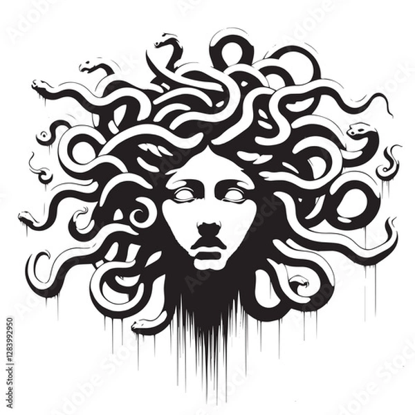 Obraz Sketch of graffiti or tattoo Head of Medusa Gorgon, a character from ancient Greek legends