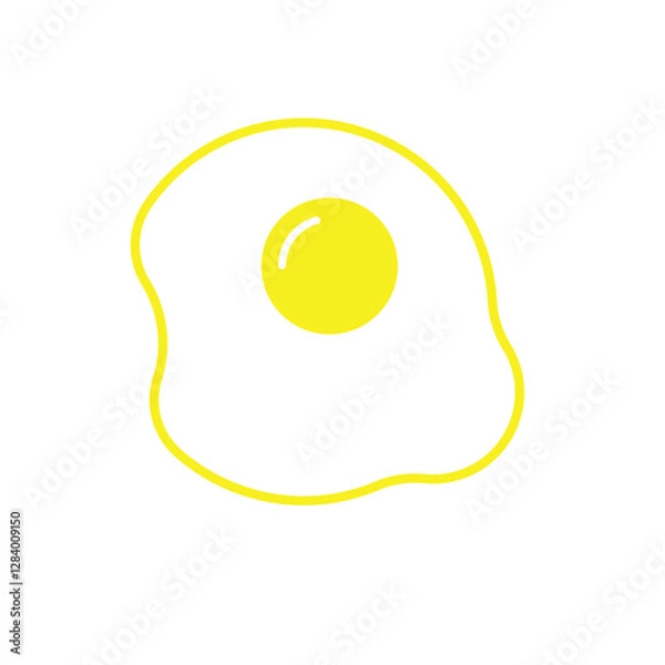 Fototapeta egg fried breakfast icon vector