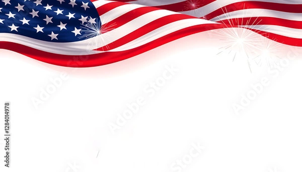 Fototapeta Brushstroke US Flag Design for Independence Day, Independence Day of America, 4th of July, National Independence day, 4th July