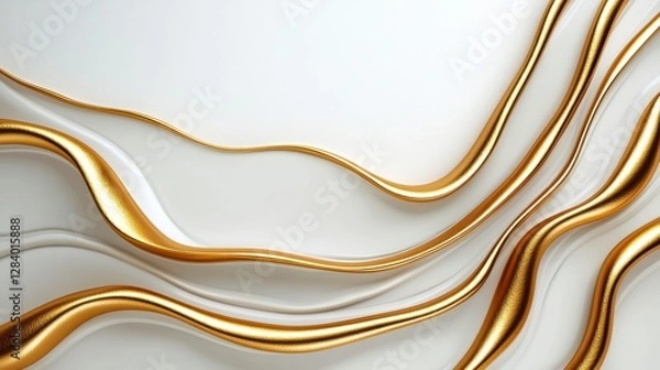 Obraz Elegant Soft Golden Highlights on Simple White Background