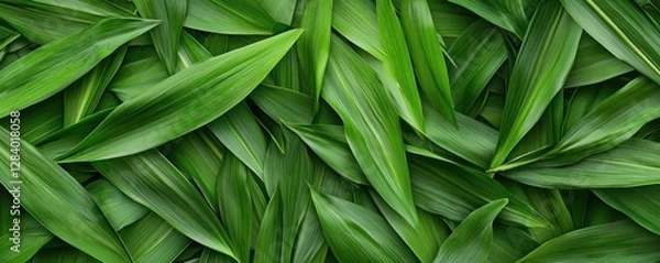 Fototapeta Vibrant green grass creates a rich texture perfect for backgrounds in various design projects. The visual features a dense layer of blades offering an appealing aesthetic and ample copy space