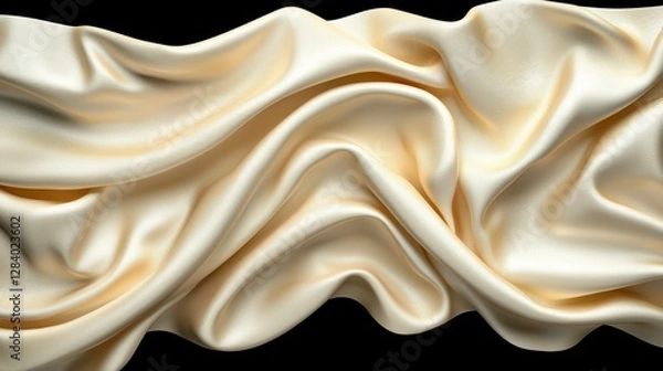 Obraz Golden silk fabric with a soft, luxurious texture and shiny waves creates a beautiful backdrop