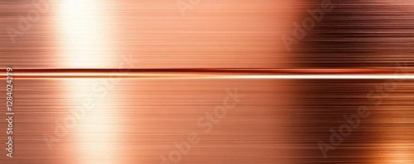 Fototapeta The smooth texture of copper metal evokes warmth and elegance featuring soft reflections that create depth. This backdrop offers ample copy space ideal for graphic designs and presentations