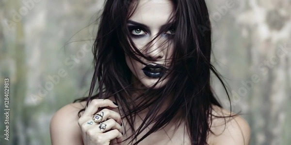 Obraz Gothic Beauty: A Dark, Seductive Portrait