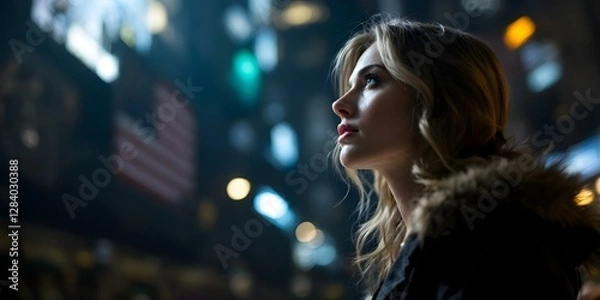 Obraz Nighttime Cityscape Reflections