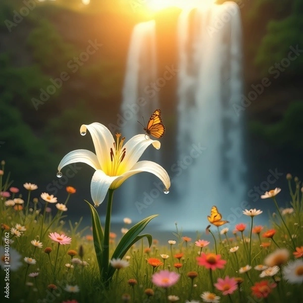 Obraz summer landscape with flowers