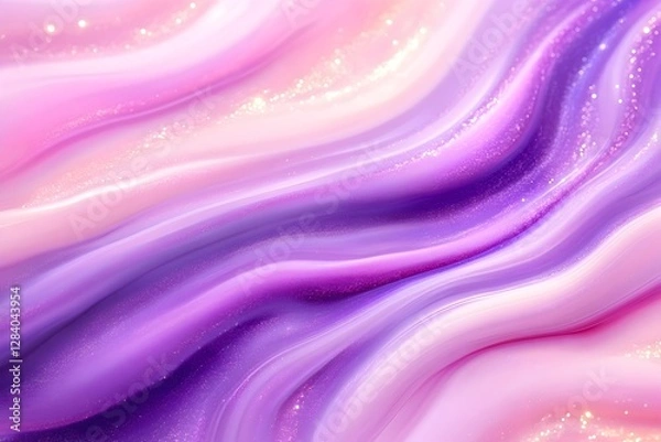 Fototapeta Mesmerizing Flowing Liquid Marble with Sparkling Metallic Highlights Abstract Background for Branding and Advertising