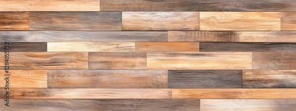 Fototapeta Weathered Wood Texture with Rustic Grain Patterns for Backgrounds