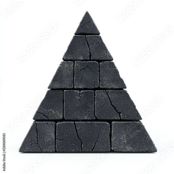 Obraz Stacked black blocks forming a pyramid shape.