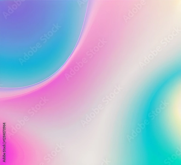 Fototapeta Neon gradient wave light in pink and blue tones on dark background creating futuristic and vibrant visuals for modern tech-inspired or artistic abstract.generative ai