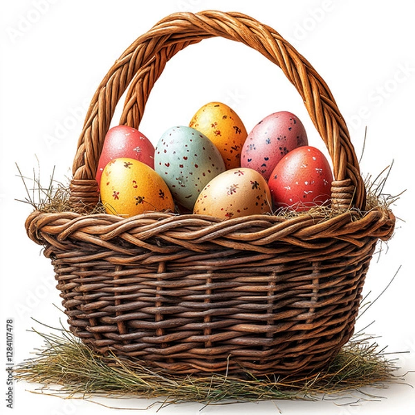 Fototapeta easter eggs in a basket