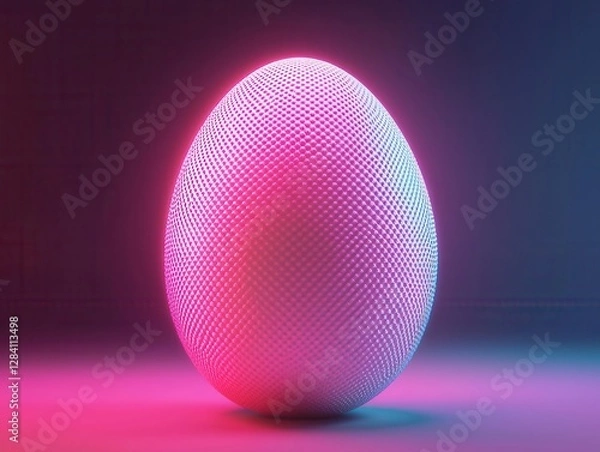 Fototapeta Holographic projection of an Easter egg design lab testing futuristic patterns