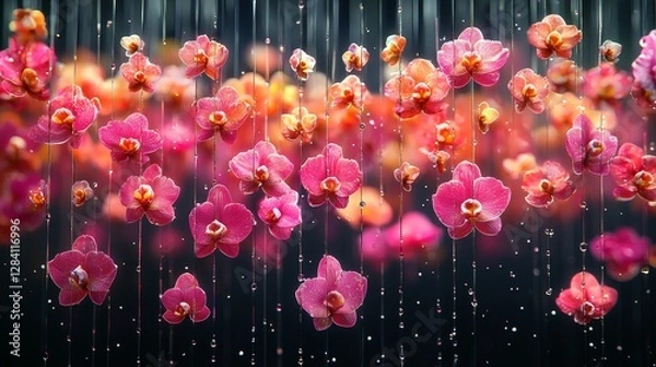 Fototapeta Captivating flower display indoor setup photography art vibrant colors close-up floral aesthetics