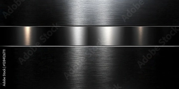 Fototapeta Metallic silver gradient background with a polished, reflective look, futuristic aesthetic