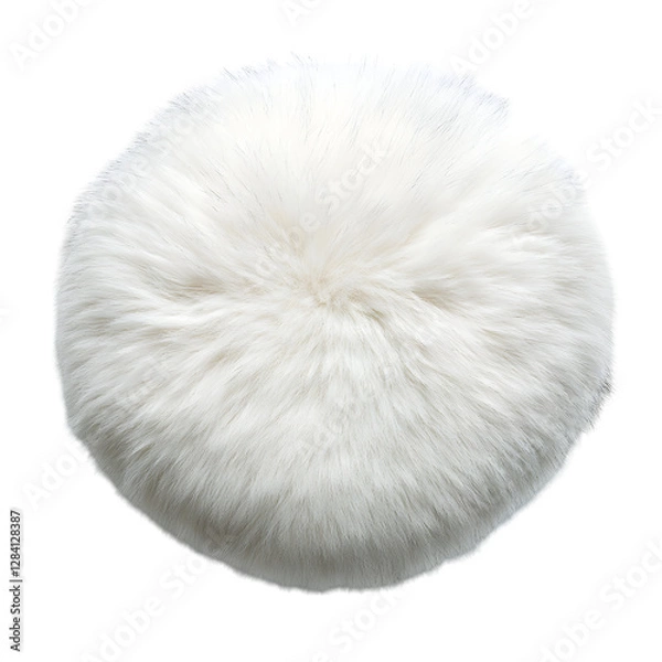 Fototapeta Faux Fur Muff Handwarmer Pure Capture White Fur Ball Isolated on Transparent Background