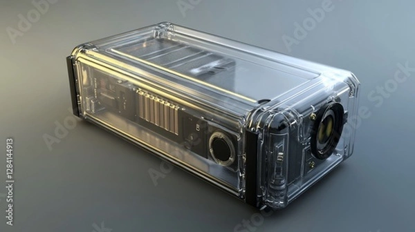 Fototapeta Transparent Gadget:  A 3D Render of a Futuristic Electronic Device