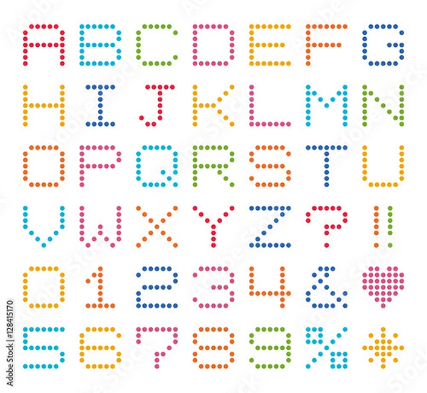 Obraz アルファベット　丸　ドット