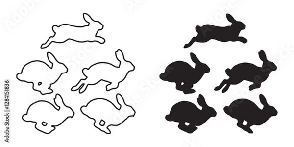 Fototapeta Minimalist Running Rabbit Silhouette - Simple Yet Striking Bunny Art - Rabbit Vector - Rabbit Icon

