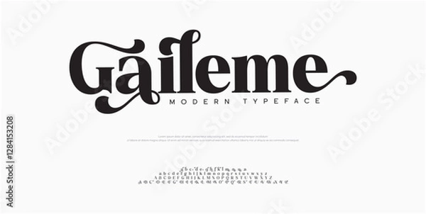 Obraz Elegant font type or luxury premium typeface, vector English royal alphabet. Classic typography in modern or old art deco style, serif letters for modern or retro poster font
