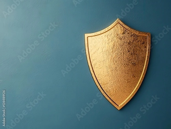 Fototapeta Abstract golden shield protecting US Treasury bonds, US Treasury Bonds, safehaven asset visualization